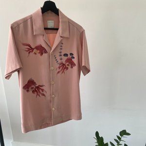 Pink Fish Button Down Shirt